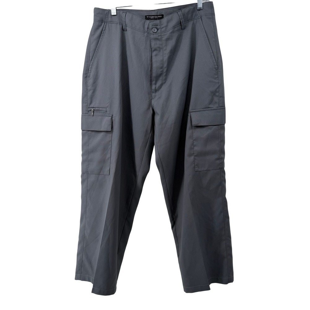 Vincente nesi New York Mens Gray Cargo Pants Straight Leg Size 33/34 Utility
